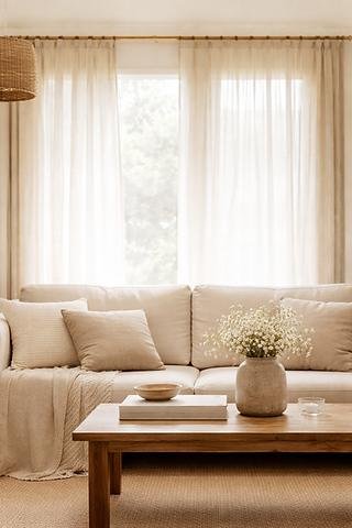 15 Warm Neutral Color Ideas for a Cozy, Timeless Home 15 Confection sur mesure linge de maison et rideaux en lin | Lina Luxe par Véronique Vermeeren