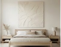 15 Oversized Wall Art Ideas That Make a Room Look Expensive 4 Neutral Oversized Textured Artwork