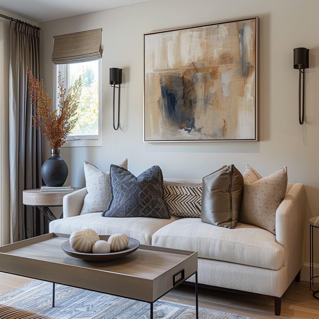 20 Apartment Living Room Ideas for a Stylish Small Space 11 Warm Minimalist Small Living Room Ideaa\s with Organic Details