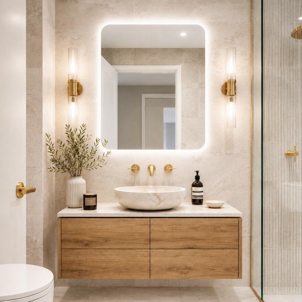 20 Bathroom Decor Ideas for a Stylish, Cozy, and Spa-Like Bathroom 15 cozy bathroom with soft lightning