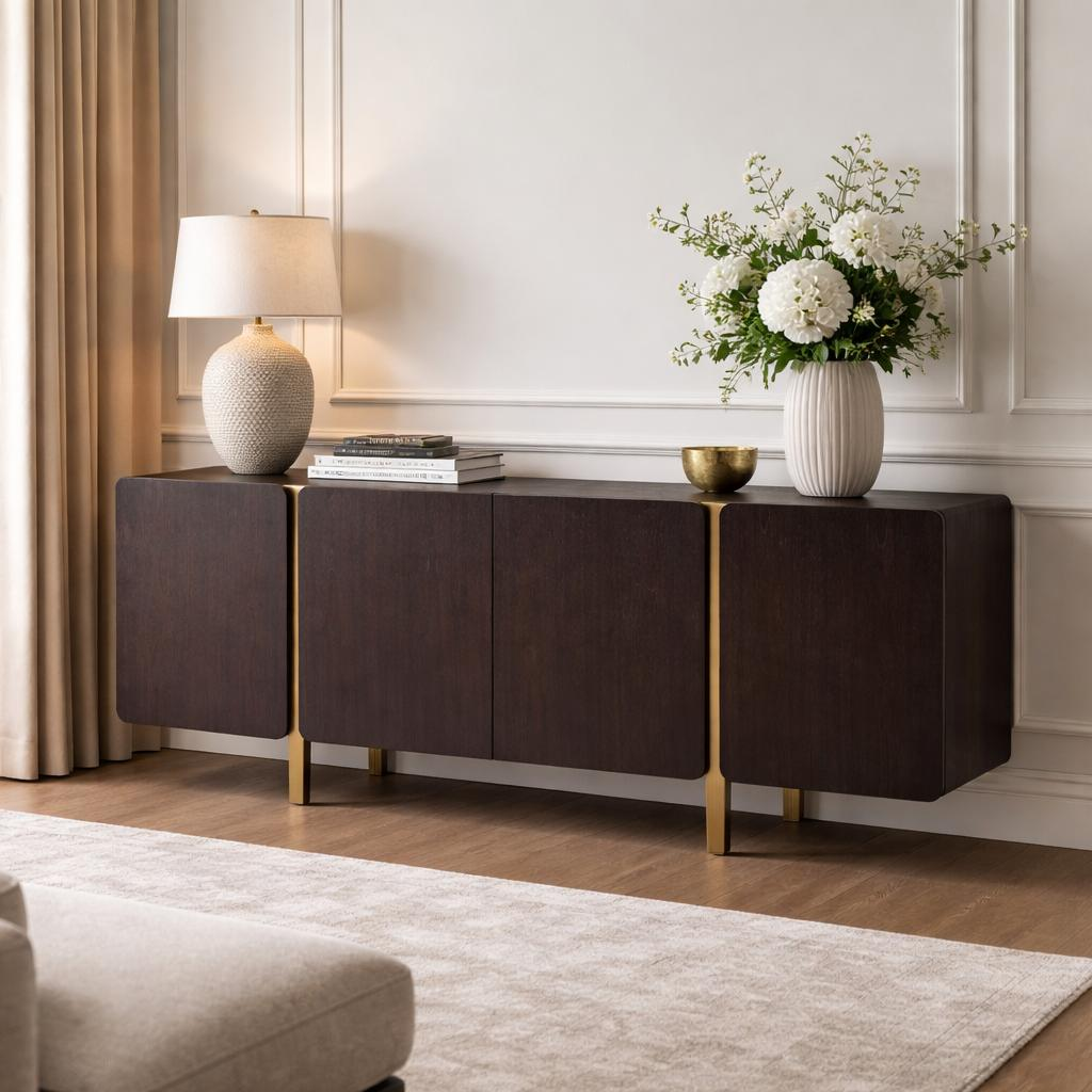 Dark Wood With Brass and Warm Lighting