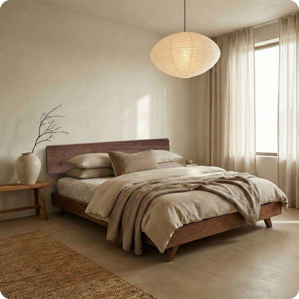 Bedroom With Dark Wood Furniture