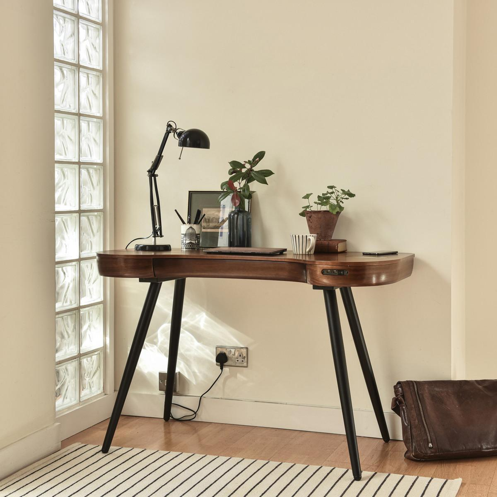 Modern Home Office With Dark Wood