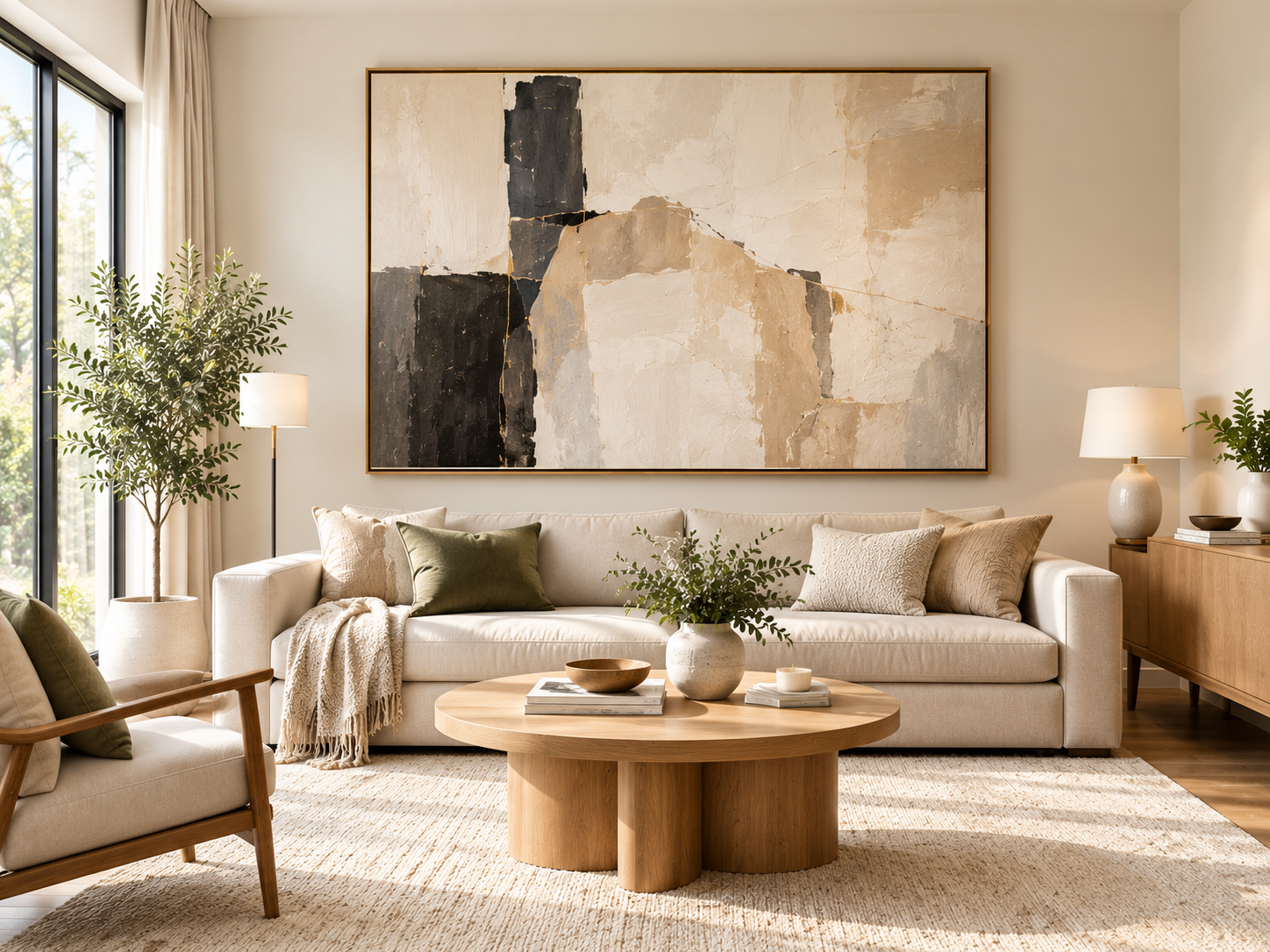 15 Living Room Wall Decor Ideas That Can Completely Transform Your Space 2 oversized-statement-artwork