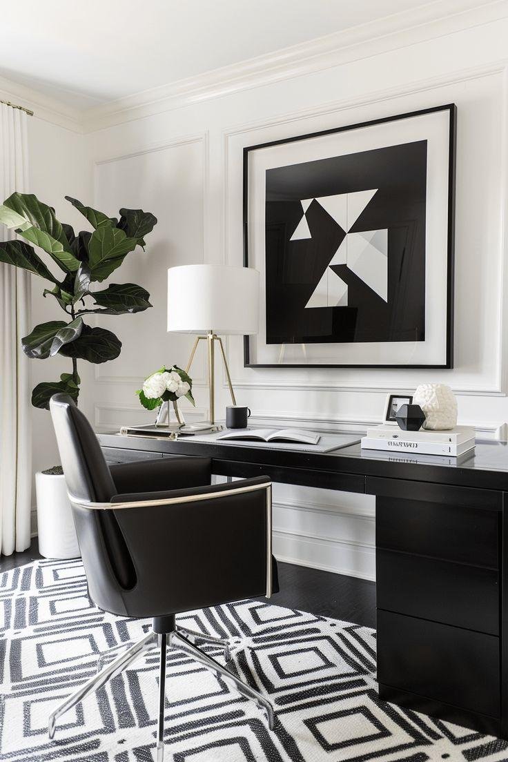 20 Home Office Ideas for a Stylish, Comfortable, and Productive Workspace 15 31+ Chic Home Office Ideas to Revamp Your Workspace | Feminine home offices, Home office design, Office interior design