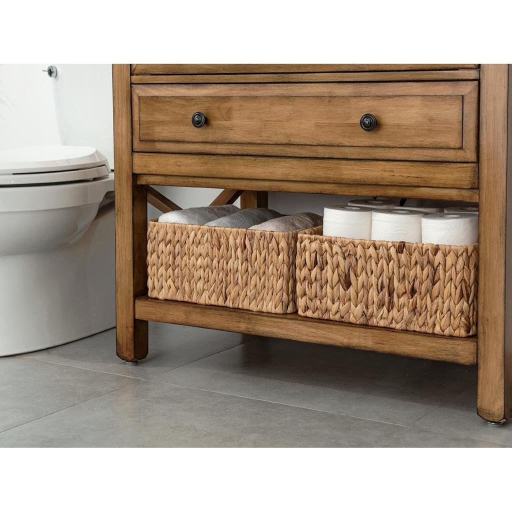 20 Bathroom Decor Ideas for a Stylish, Cozy, and Spa-Like Bathroom 13 Water Hyacinth Storage Baskets Set of 3, Wicker Baskets with Handles for Bedroom, Bathroom, Pantry, Shelves