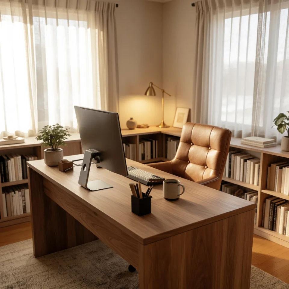 20 Home Office Ideas for a Stylish, Comfortable, and Productive Workspace 10 Home office background with AI | Morphic