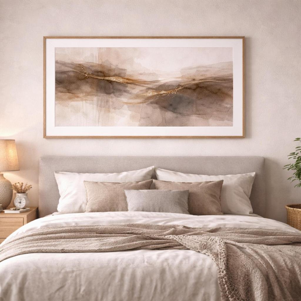 Horizontal Abstract Wall Art Printable – Warm Horizon Part 4, Neutral Gold Landscape Poster, Modern Living Room Decor Digital Download - Etsy